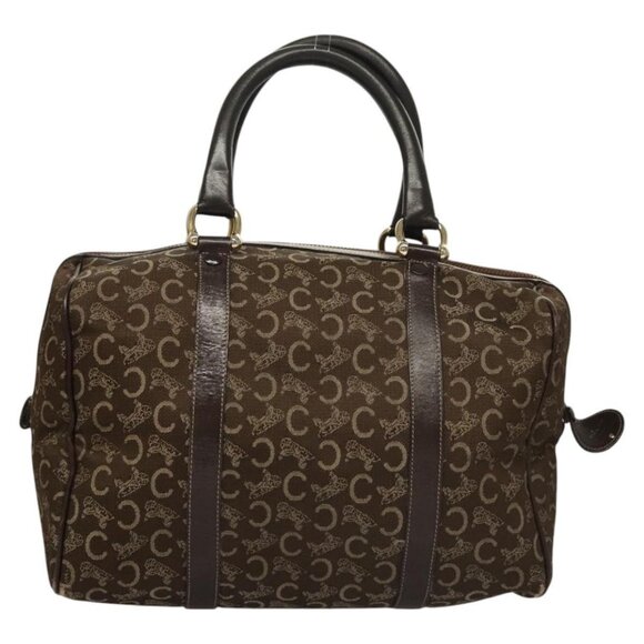 CELINE C Sulky Boston Bag Canvas Brown Gold Auth ep8383 - Picture 2 of 16